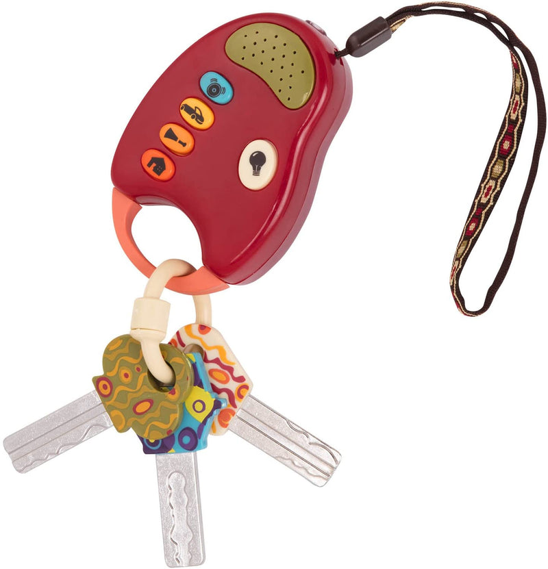 Toys - Funkeys - Chiavi Giocattolo Rosse per Bambini E Neonati - Chiave Giocattolo per Auto Con Luce E Suoni per Distrarre Il Bambino, Sicuro E Innocuo Al 100 per Cento, 10 Mesi+