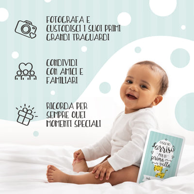 Le Carte Segna Tappe Del Tuo Bebè & La Scatola Dei Ricordi – 40 Carte Unisex per Le Foto Delle Tappe Più Importanti, Incluse Le Carte Della Gravidanza & Le Tappe D'Età Raggiunte (Italiano)