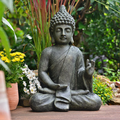 Buddha Scultura Carattere Statua 52Cm Terrazza Giardino Budda