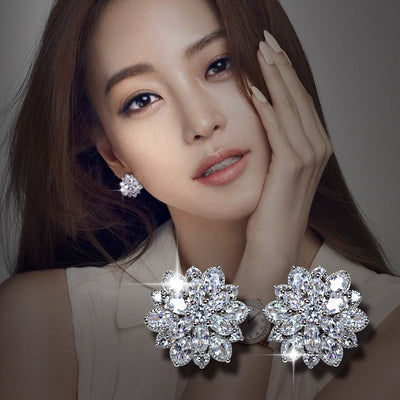 S925 Pure Tremella Nail Flower Earrings Korean Temperament Sterling Silver Jewelry Hypoallergenic Earrings