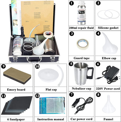 Kit Lucidatura Fari, Rinnova Fari Auto Con 200ML Polimero Liquido Fari per Lucida Fari Auto, Kit Riparazione Fari Auto per La Riparazione Ingiallimento/Graffi/Sfocatura/Crepe