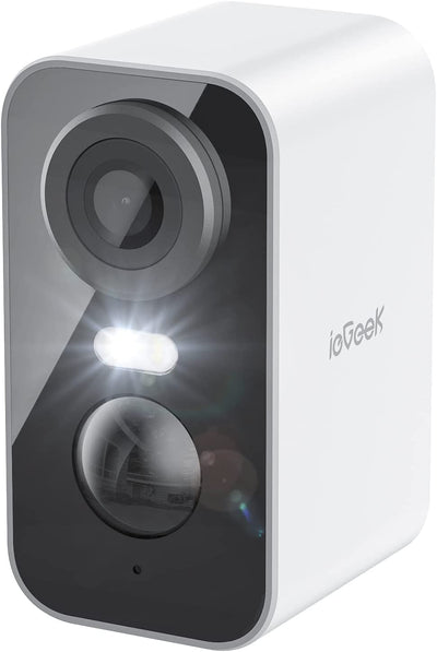 2K Telecamera Wi-Fi Interno/Esterno Batteria Senza Fili, Videocamera Con Faro E Allarme,Visione Notturna a Colori, Rilevamento Del Movimento Persona, Sirena,Ip65,Audio a 2 Vie,Sd/Cloud