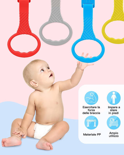 6 Pezzi Anelli Box Bambini, Recinto per Bambini E Anelli per Culla, Maniglie Box Bambini Aiuta Il Bambino a Imparare a Stare in Piedi (Taglia Grande)