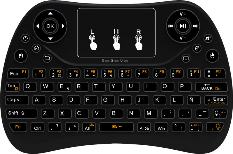 Mini Touch Keyboard with Seven-Color Backlight English