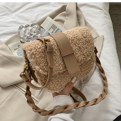 Fashion Plush Autumn and Winter Simple One-Shoulder Messenger Bag