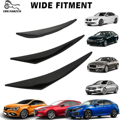 6PCS Labbro Paraurti Anteriore Auto Nero, Spoiler Anteriore Paraurti Auto Universale in Gomma, Alette Splitter Auto, Spoiler Frontali per Auto