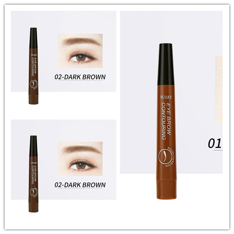 Four-Headed Eyebrow Pencil Long-Lasting No Blooming