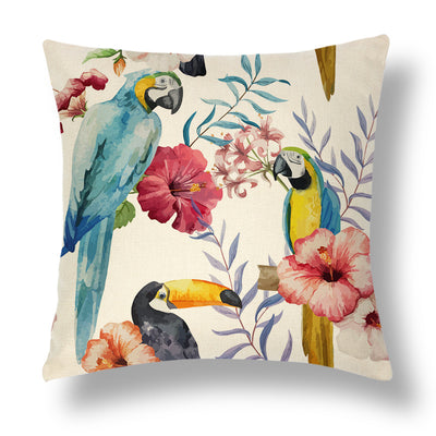 Tropical Series Linen Throw Pillow Case Cushion Cover