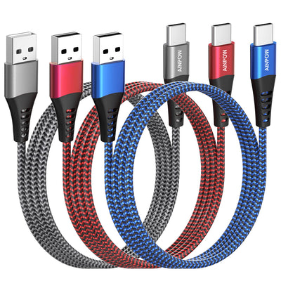 Cavo USB Type-C 2Metri 3Pezzi,  Cavo USB C Ricarica Rapida Nylon Cavo USB Tipo C Caricabatterie Cavetto Cavi USB C Cavo Caricatore per Samsung Galaxy S23/S22/S21/S20/S10/S9/S8,Note,Huawei,Xiaomi