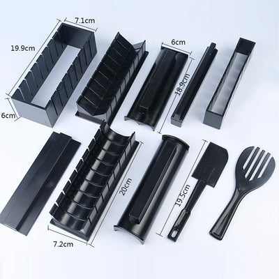 High-Quality Plastic Manual Sushi Making Tool Kit with 5 Sushi Roll Molds