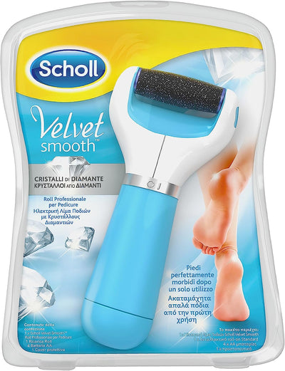 Velvet Smooth, Roll Professionale per Pedicure Con Cristalli Di Diamante, Lima Elettrica per Pelle Secca E Talloni Screpolati, Testina Intercambiabile Ad Azione Esfoliante per Piedi Morbidi