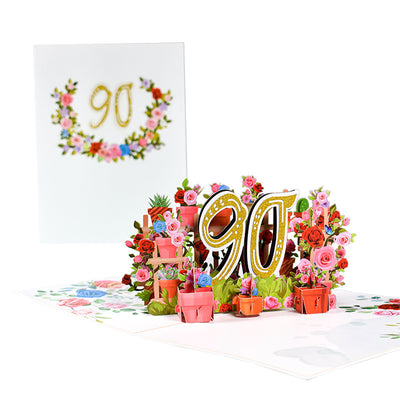 Flowers Anniversary Greeting Card 3D Stereo