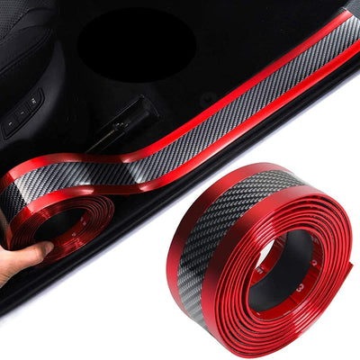 Protezione Paraurti Portiere Auto,Pellicola Adesiva Auto Sottoporta,Universal Car Bumper Protectoer,Car Door Sill Guardie,Pvc Fibra Di Carbonio Protector per Auto SUV Truck Entry Guards(2,5 M * 5 CM)