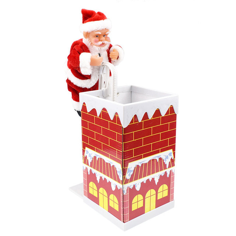 Electric Climbing Chimney Santa Claus Christmas Decoration Figurine Ornament Family New Year Party Santa Claus New Year Gift