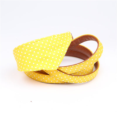 Polka Dot Dog Triangle Scarf Collar Leash Pet Pu Dog Leash