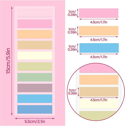 1800 Pezzi Marca Pagina Adesiva, 8 Stili Post It Trasparente, Post It Marca Page, Post It Pastello, Annotazione Libro, per La Scuola, L'Ufficio, La Casa, L'Agenda, Scuola, Memo