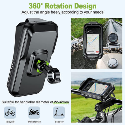 Porta Cellulare Moto Impermeabile Supporto Telefono Moto Antivibrazione Porta Cellulare Scooter Con Touch Screen Rotazione Di 360° Porta Telefono Moto per 4.7" a 7.0" Smartphone