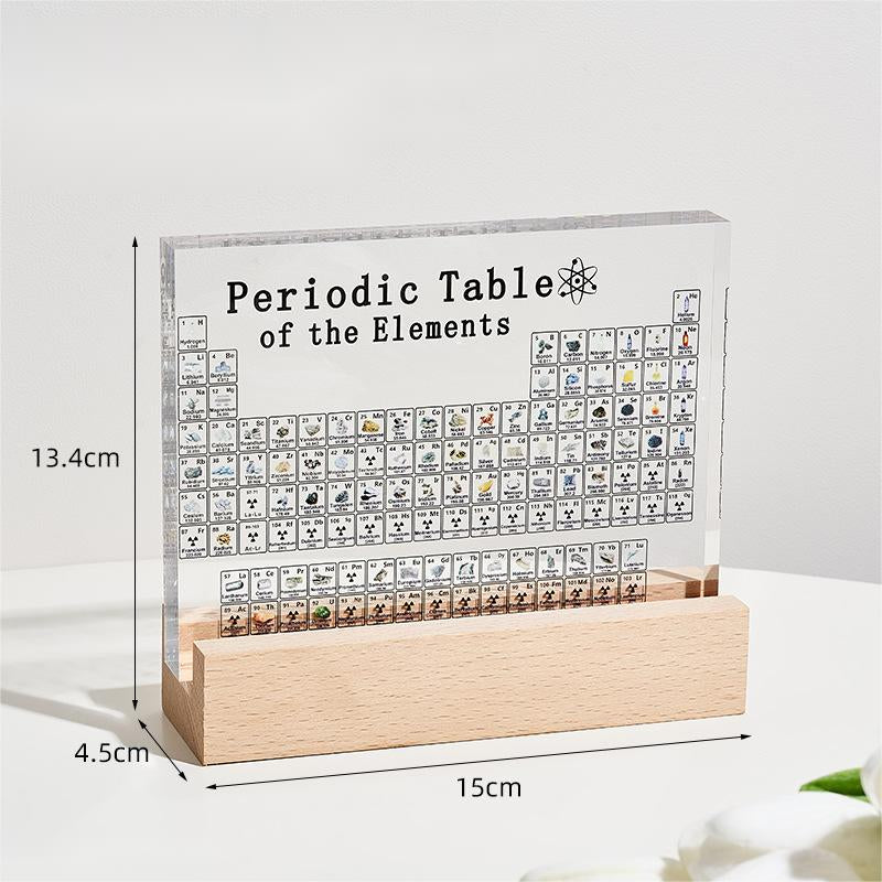 Acrylic Periodic Table of Elements with Real Samples with the Light Base Ornament School Teaching Display Chemical Real Element