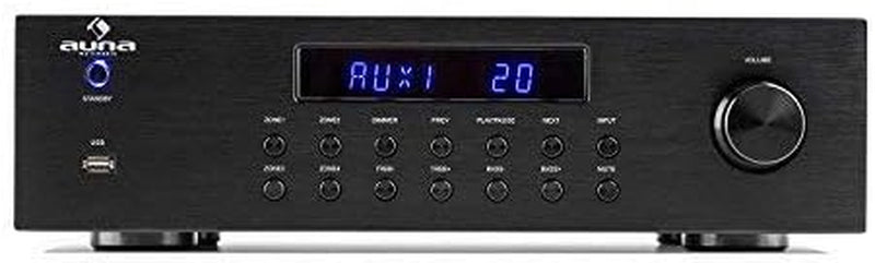 Amplificatore Audio Stereo, Amplificatore Hifi, Impianto Stereo Casa, Controllo Degli Alti, Amplificatore Subwoofer E Casse Hifi Con Potenza Audio 4 Canali, Telecomando, Ingresso AUX per MP3 E CD