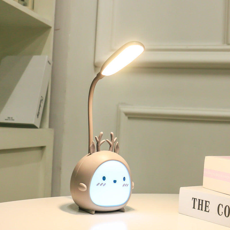 Cartoon Deer Cute Led Charging Eye Protection Student Bedroom Dormitory Folding Reading Lamp