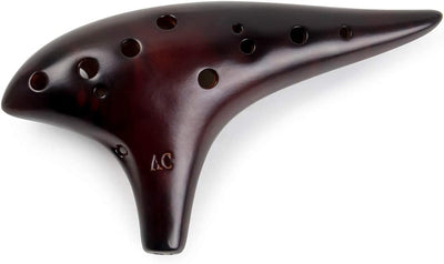 Ocarina in Ceramica Fumé Ocarina Alto C a 12 Fori Borsa Protettiva Libretto Di Brani Di Base per Bambini E Adulti Affumicato