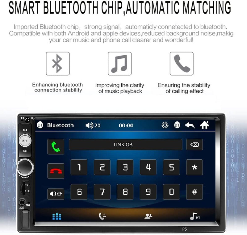 Bluetooth Autoradio 2 DIN 7 Pollici Touch Screen Auto Radio Dulica Schermo per Android/Iso USB SD/TF +Controllo Del Volante +Telecamera Posteriore+Telecomando