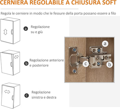 Credenza Moderna Con Armadietto E Cassetto, Mobile Multiuso in Legno per Cucina E Salotto, 80X30X96.5Cm