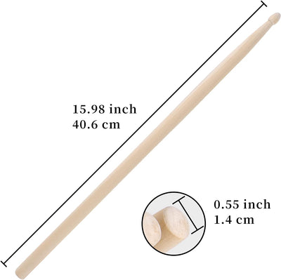 12 Paia Di Bacchette per Batteria 5A, Classiche Bacchette in Legno D'Acero, per Adulti, Bambini E Principianti