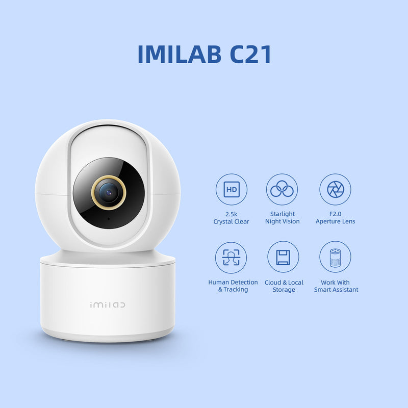 IMILAB C21 2.5K Surveillance Camera Vedio Wifi IP Smart Indoor Home Security Baby Monitor 360View Starlight Night Vision Cam