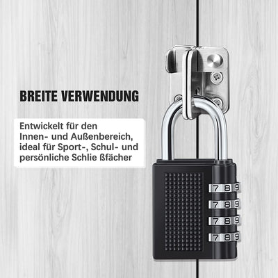 Lucchetto Combinazione,Lucchetto per Bagagli,Serratura,4 Codice Numerico Lucchetto Armadietto per per Armadietto Della Palestra Della Scuola,Schedari,Cassetta Degli Attrezzi,Recinzione,Nero