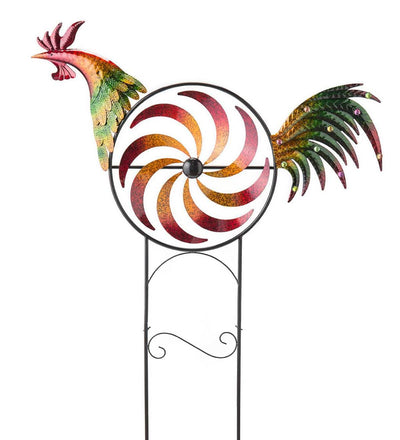 Iridescent Rooster Wind Spinner Rooster Metal Craft