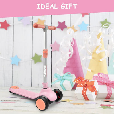 Monopattino per Bambini 2-12 Anni, 4 Regolabili in Altezza, 3 Eleganti Ruote LED, Monopattino Pieghevole, Carico Massimo 50 Kg, Regalo per Bambini