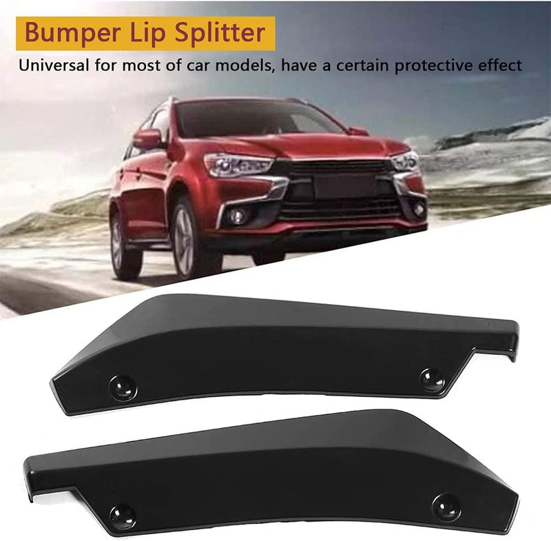 Diffusore per Paraurti Posteriore per Auto, Protezione per Canard Splitter per Gonna Parafango Laterale Auto Universale, Spoiler per Angolo Di Avvolgimento Con 6 Bulloni, 1 Paio (Nero)