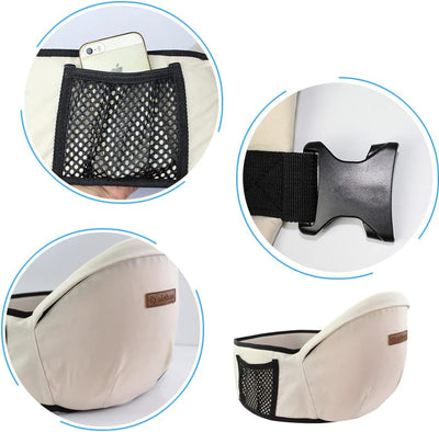 Cintura Porta Bebè, Neonato Marsupio Hipseat, Baby Carrier Ergonomico, Hipseat Marsupio, Ergonomico Neonati Marsupio, per Bambini Di Età Compresa Tra 3 E 36 Mesi (Bianco Sporco)