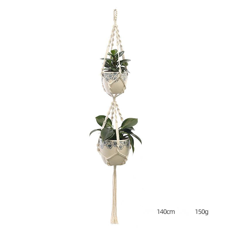 Custom Hand-Knitted Hanging Flowerpot Net Bag