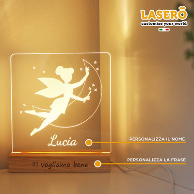 LASERÒ Lampada Personalizzata Con Nome | Luce Notturna Bambini | Lampada Led Personalizzata 3D | Accessori Cameretta Bambina Bambino Neonato | Idee Regalo Battesimo Bimbo | Regali Nascita Bimba Natale