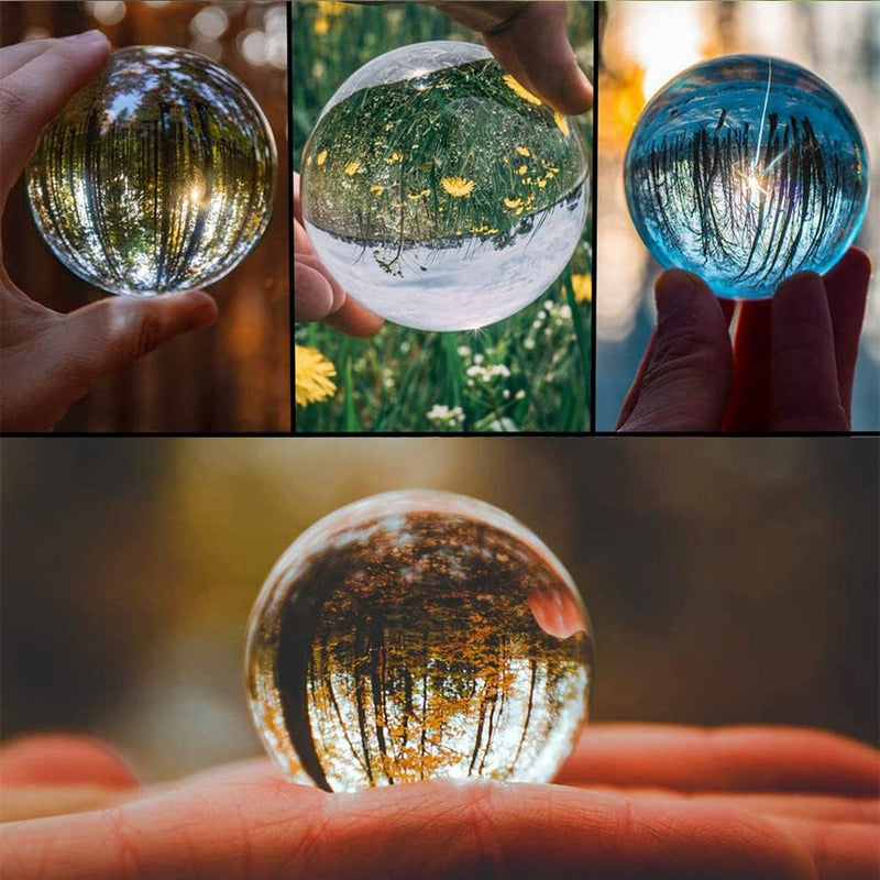 Sfera Di Vetro, K9 Sfera Di Cristallo, 80Mm K9 Sfera Vetro Trasparente per Fotografia, Sfera Di Cristallo Palle Di Vetro per Foto, per Fotografia, Decorazione, Divinazione