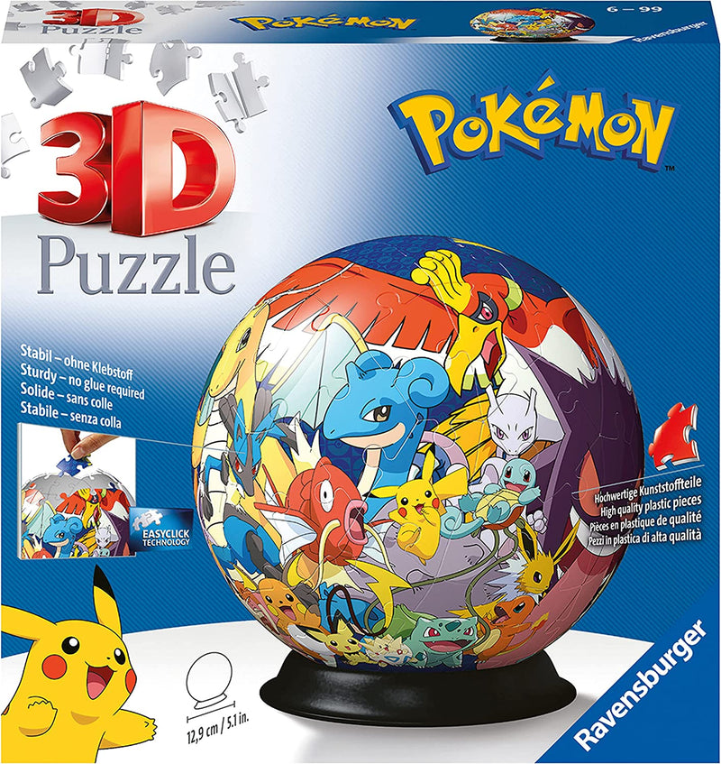 - 3D Puzzle Personaggi Pokémon, Puzzle Ball, 72 Pezzi, 6+ Anni