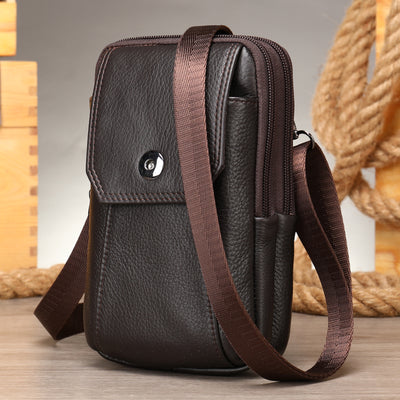 Men'S Leather Casual One-Shoulder Messenger Bag