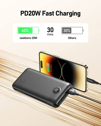 Power Bank 30000Mah Caricatore Portatile Ricarica Rapida 20W Powerbank USB C Con 4 Uscite E 2 Ingressi Carica Batterie Portatile Con LED Digitale Display per Iphone Samsung Huawei Xiaomi Ipad Ecc.