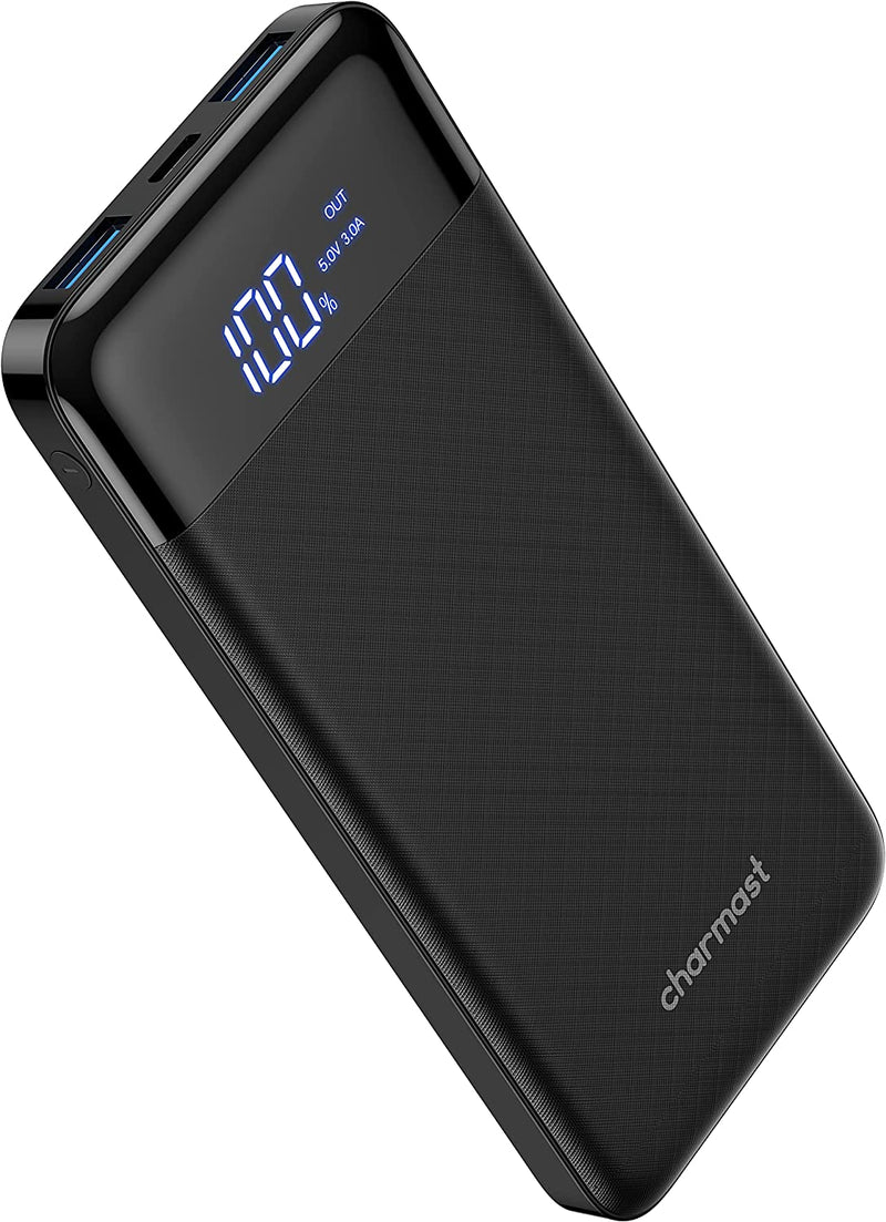 Power Bank 10400Mah, USB C Caricabatterie Portatile Con LED Digitale Display Batteria Esterna Portatile Con 2 Ingressi E 3 Uscite Da 5V/3A per Huawei Xiaomi Smartphone.(Nero)