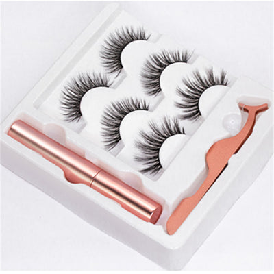 Magnetic Liquid Eyeliner & Magnetic False Eyelashes & Tweezer Set Waterproof Long Lasting Eyeliner False Eyelashes