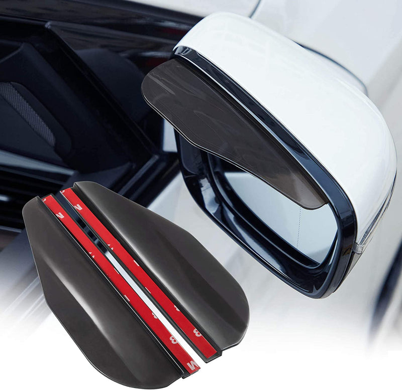 2 Pezzi Specchietto Retrovisore Visiera Antipioggia Protezione Antifumo Copertura Universale per Sopracciglia a Specchio in Fibra Di Carbonio per Accessori Auto (Nero)