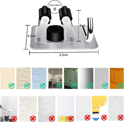 Porta Scope Parete 5 Pezzi, Portascope Da Muro Appendibile Adesivo, Appendiscope Da Muro Acciaio Inossidabile, Multifunzione Ganci Supporto Scopa Autoadesiva per Garage, Cucina, Giardino E Ufficio