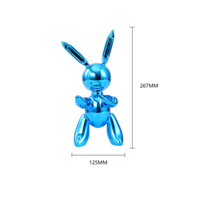 Shiny Balloon Rabbit Statue Simulation Rabbit Animal Art Sculpture Resin