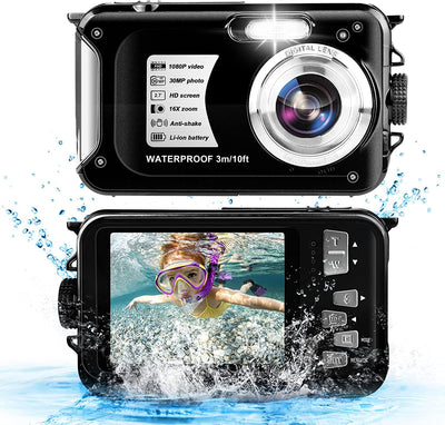 Macchina Fotografica Subacquea 10FT Macchina Fotografica Impermeabile 30MP 1080P Snorkeling Fotocamera Digitale