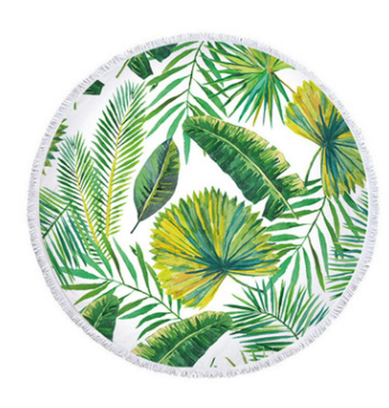 Palm Leaf round Beach Towel Forest Palm Leaf Beach Towel Shawl Cushion Microfiber
