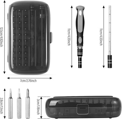 Set Di Cacciaviti Di Precisione 32 in 1 - Mini Set Di Cacciaviti Magnetici Strumenti Kit Di Riparazione Elettronica Fai-Da-Te per Iphone, Samsung, Tablet, PC, Laptop