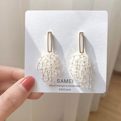 Crystal Tassel Grape Earrings Female Niche High-End Earrings Earrings