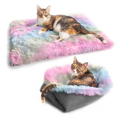 Pet Bed Mat New Pet Soft Dog Cat Blanket Fleece Cat Bed Mat Soft Warm Sleep Mat Cat Supplies Winter Foldable Pet Cushion